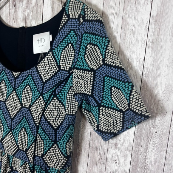 Anthropologie HD in Paris Hollyhock Textured Fit-and-Flare Dress XS - Picture 2 of 6